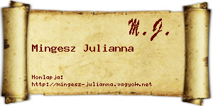 Mingesz Julianna névjegykártya
